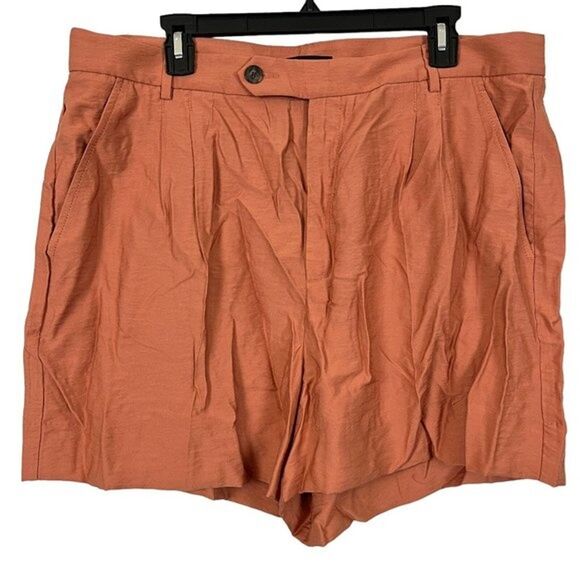 Banana Republic Women's Size 16 Pleated Orange Zip Fly NWT Shorts Blousy Dressy - Picture 1 of 16
